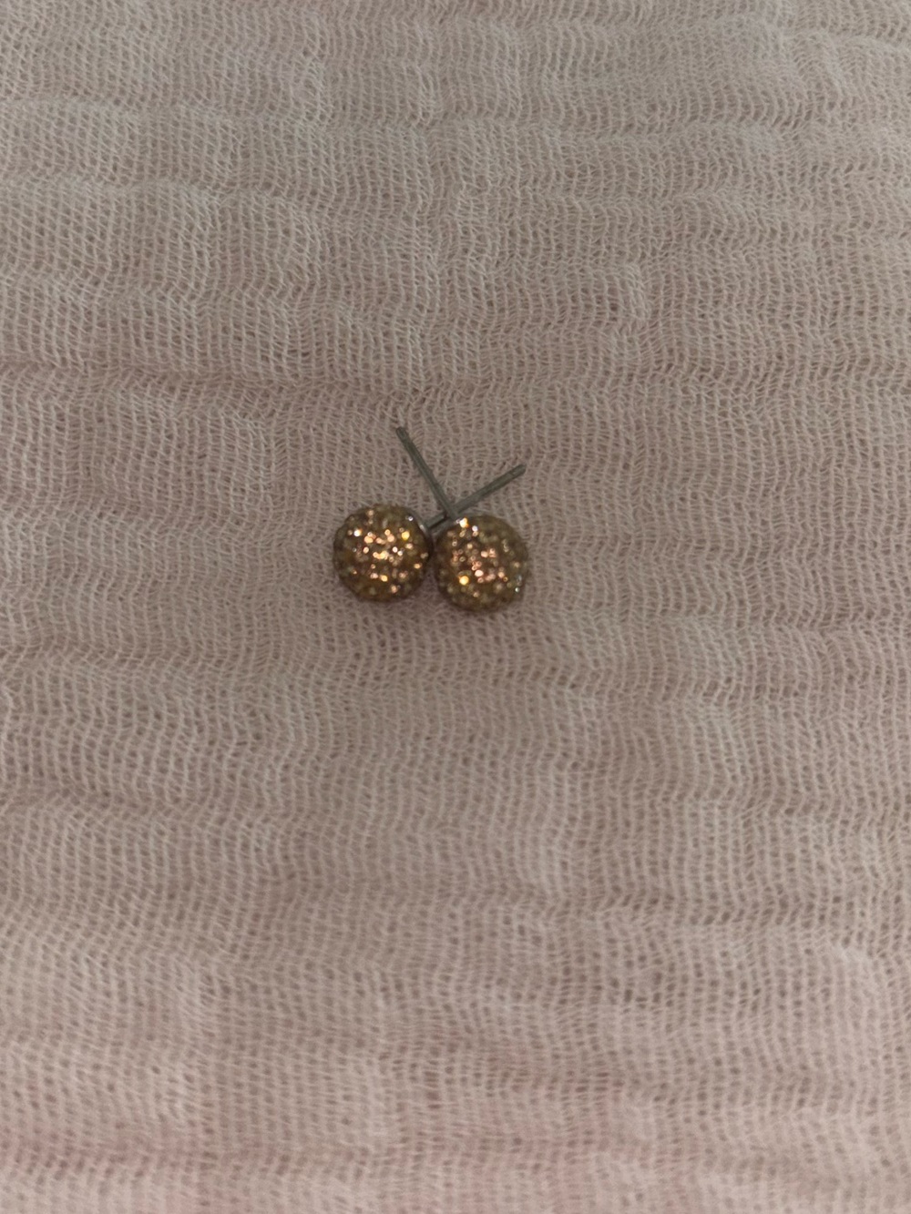 Hillberg & Berk 8mm Gold Sparkle Ball Earrings
